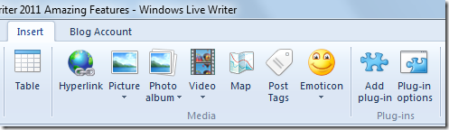 Insert Options In WLW Insert Options In WLW