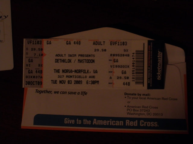 Dethklok and Mastodon ticket