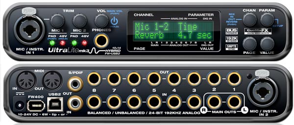 MOTU UltraLite-mk3 Hybrid USB2+Firewire 400 audio interfész