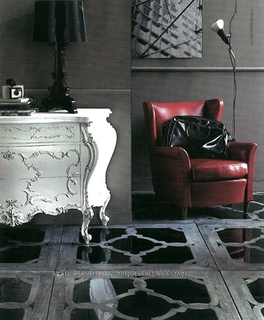 Laser wood panel design with granite