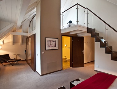 modern ski chalet switzerland interior design rustic contemporary hotel