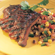 Barbecued Ribs with Corn and Black-Eyed-Pea Salad