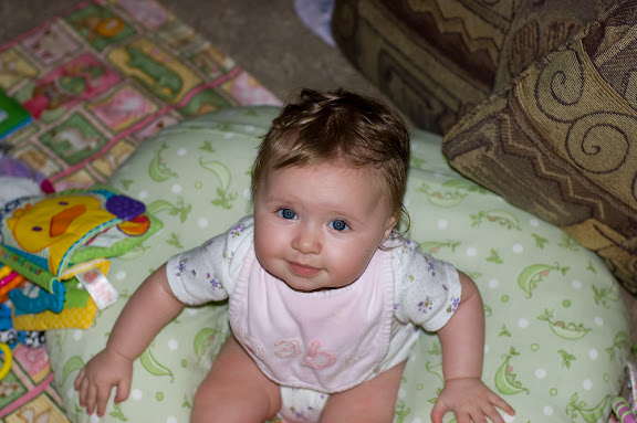 Though the 6 month shots are no fun... she's starting to feel better here.