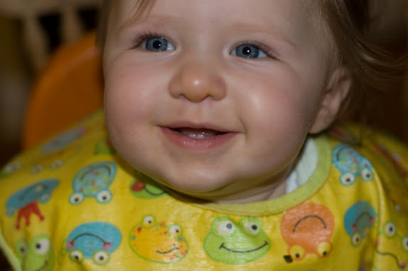 Getting her two lower teeth in nicely.