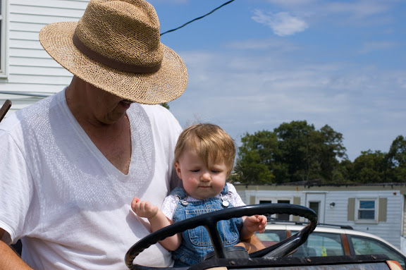 Sam and her grandfather got to share some time on the tractor