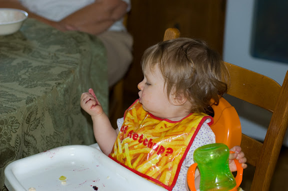 And she's smashing blueberries with the best of them.