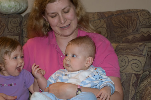 Lyndon brought her baby Christian over, and he and Sam had a good time.