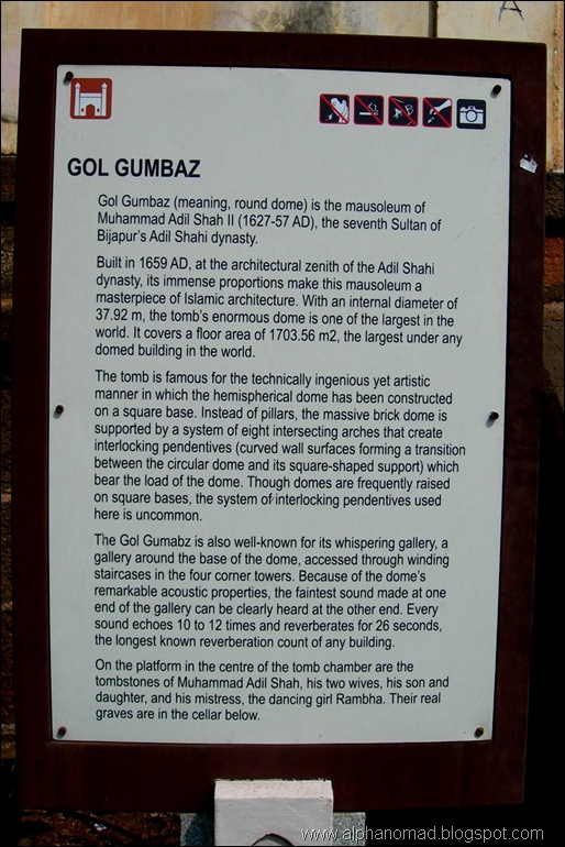 Info about Gol Gumbaz