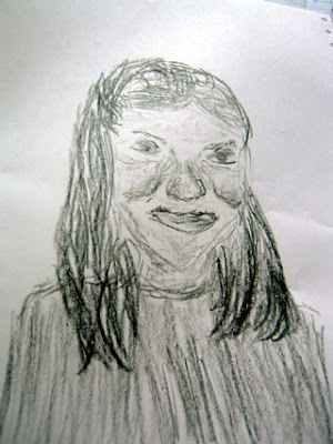 A portrait in crayon