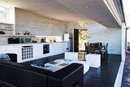 Elevated Platform Wooden Beach House in Tacna Hill Beach House Design Interior Living Room