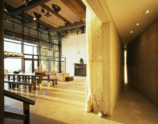 Curved Roof Modern House Design And Studio Living Room curved roof house interior living room