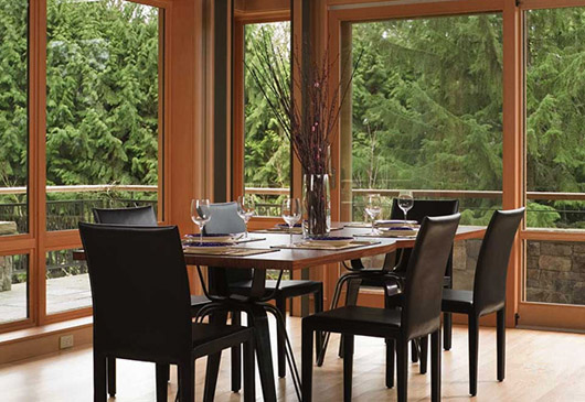 wooden house interior design dining room