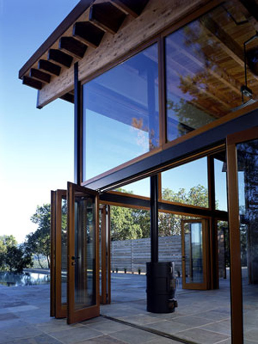 Modern Pool House Courtyard Design Ideas - Glass Wall Glass wall home design ideas