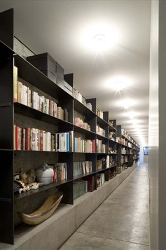 modern hilltop home interior design library