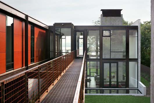 Luxury Family House Design With Exposed Steel Bridge Ideas luxury home design exposed steel bridge