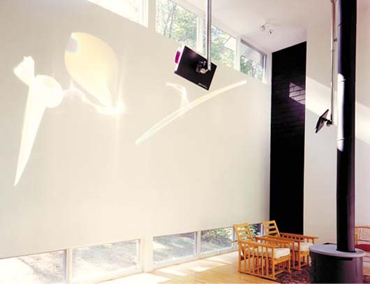 modern glass house decorating wooden floors