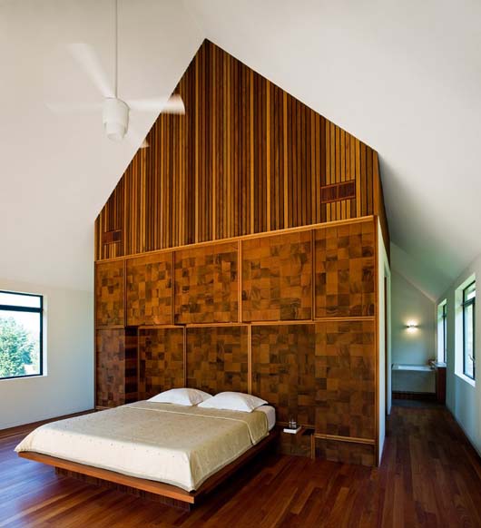 master bedroom design with wooden floors