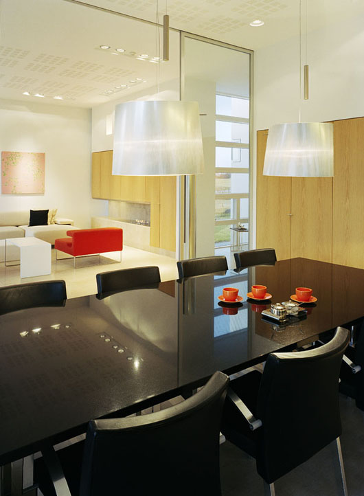 Luxury Single Family House Design Dining Furniture modern dining room with black furnitute