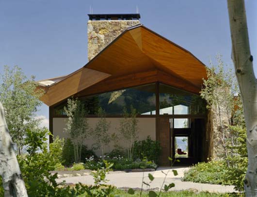 Contemporary Mountain Cabin Design Stone And Glass Architecture
