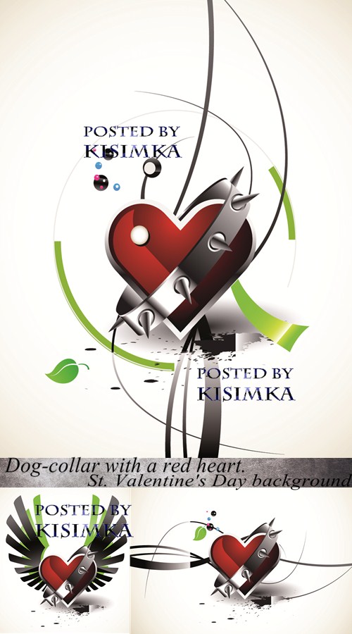 Stock: Dog-collar with a red heart Stock: Dog-collar with a red heart