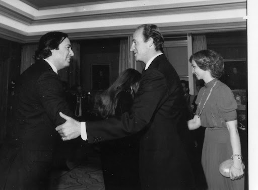 4.	En el Palacio de la Zarzuela con el Rey de Espa&ntilde;a Don Juan Carlos I, 1982