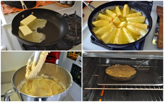 skillet cake prep