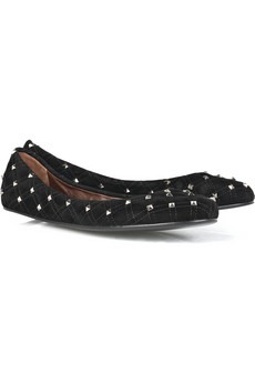 MARC JACOBS - Studded suede ballerina flats - 375