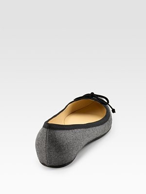 christian louboutin - Torpille Flannel Point-Toe Flats - 481
