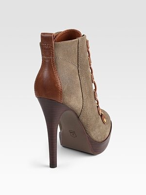 TORY BURCH - Halima Suede & Leather Ankle Boots - 364