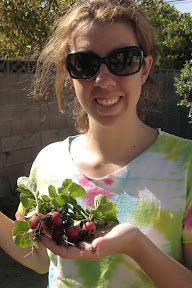 Mia with radishes