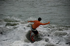 Going up and through a wave . . .