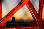 Mt. Fuji through the chain link fence Tokyo Tower barrier