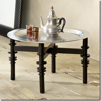silver- west elm metal hammered tray and medina stand