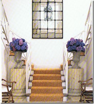 villa anna starirway with hydrangeas