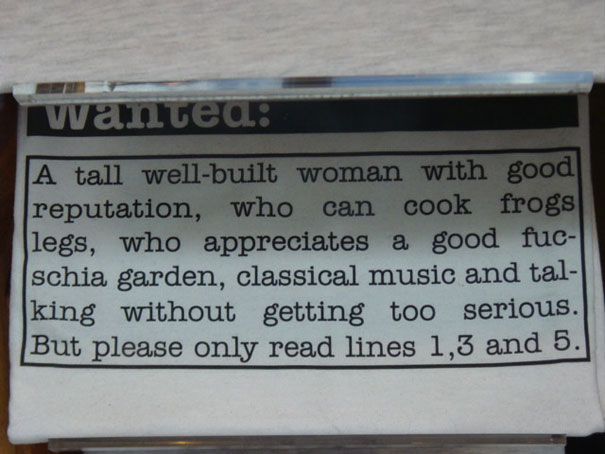 Wanted: Woman with Good Reputation [Pic]