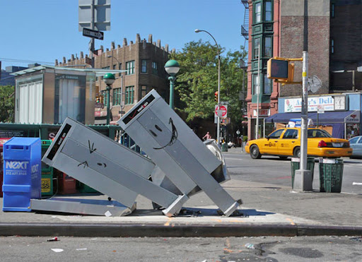 new york city street art. Phone Boxes, New York City,