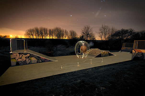 Surreal Skatepark Light Paintings