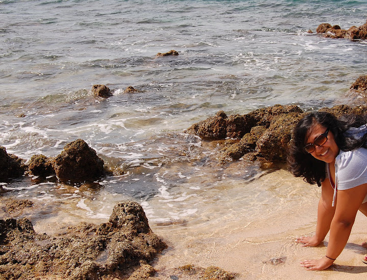 Playing in the lava rock tide pools!