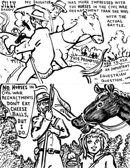 Anna meets a horse at the Civil War reenactment and has a cheese ball incident Anna meets a horse at the Civil War reenactment and has a cheese ball incident