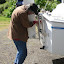 Jim works on securing S.K.s rudder