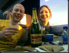 Champagne on the train