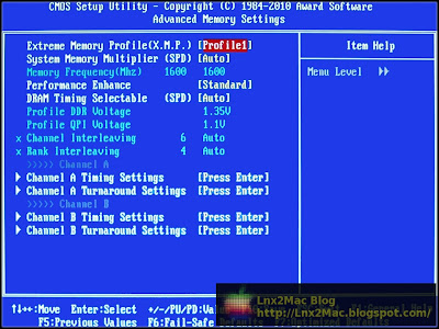 BIOS Advanced Memory Settings