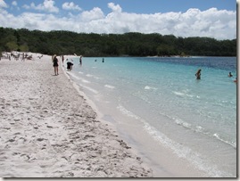I'm not sure how it is possible for a lake beach to be this nice, but here it is!  (click to enlarge)
