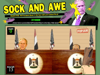 【ブッシュ靴投げ事件】事件をパロディにしたブッシュ大統領のゲームや画像がネットに登場