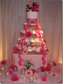 pink cupcake wedding cake