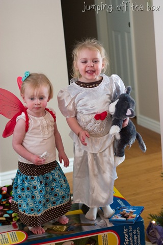 christmas - Soph and Melody jumping