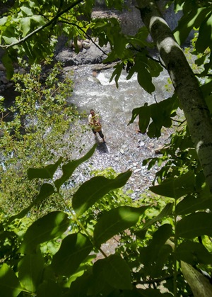 Hombre-en-rio-pescando-nueces