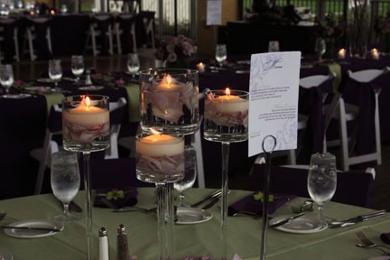  wedding cake candle centerpieces Thanks to Tracey Brown Photography for 