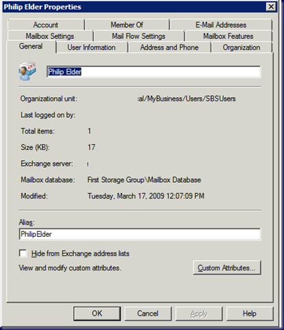 09-03-17 SBS 2008 - Exchange 2007 User Properties