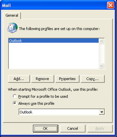 09-03-13 Outlook Error - Post Registry - Outlook Profile Created